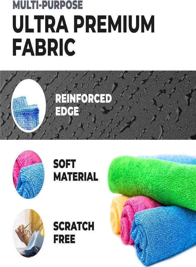 UrbanBite Microfiber Cleaning Cloths 40x40 cm 340 GSM (Pack of 4) Ultimate Multi-Purpose Solution for Home, Office, and Car, Highly Absorbent, Lint and Streak Free, Gentle on Surface (Random Colours) - Image 3
